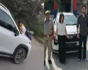 मेरठ में पत्नी ने दूसरी महिला के साथ पकड़ा पति, बोनट पर बैठी तो कार से घसीटा