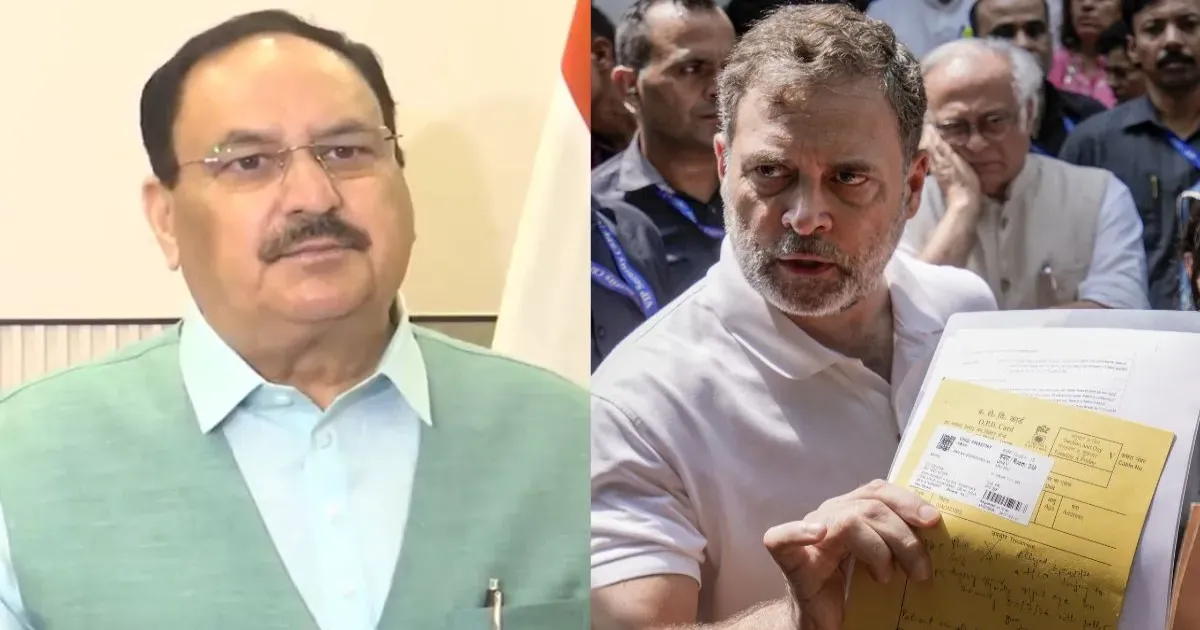 पुलिस स्टेशन पर राहुल गांधी के धरने को लेकर जेपी नड्डा का हमला, बोले- कांग्रेस कर रही अराजकता की राजनीति