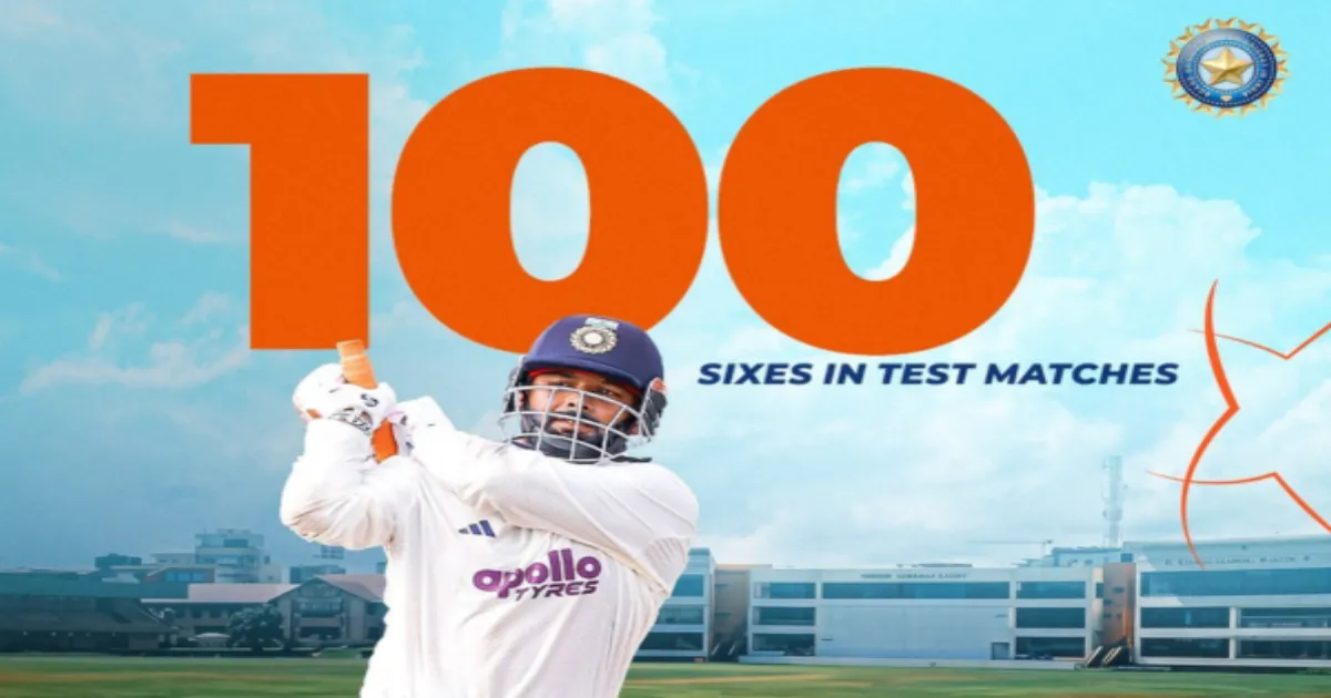 ऋषभ पंत ने रचा इतिहास, टेस्ट क्रिकेट में 100 छक्के लगाने वाले पहले भारतीय बने