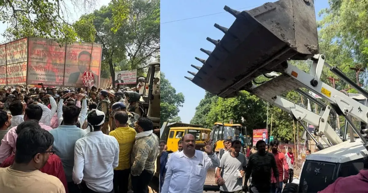 लखनऊ डीएम कार्यालय के बाहर 240 वकील चैंबरों के ध्वस्तीकरण के लिए बुलडोजर अभियान शुरू; वकीलों ने किया प्रदर्शन