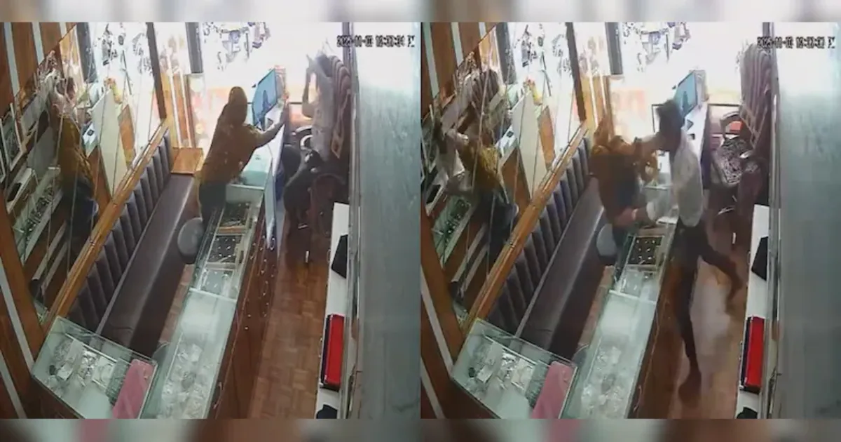 गुजरात: लूट की कोशिश में गहनों की दुकान में घुसी महिला, दुकानदार ने 25 सेकंड में जड़े 20 थप्पड़