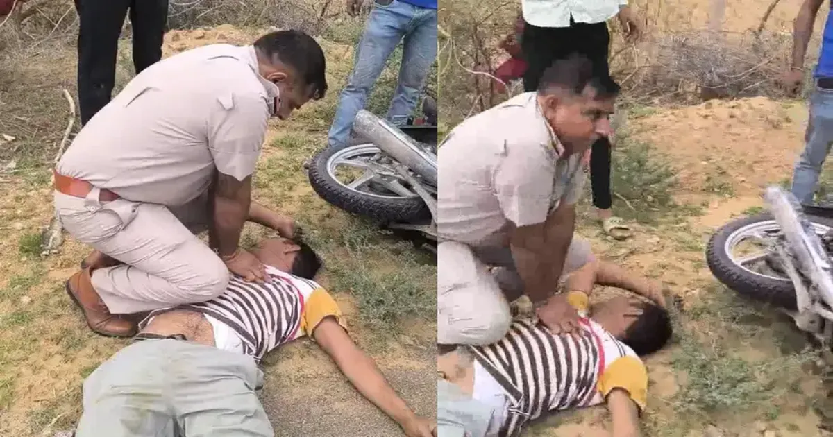 चूरू के सरदारशहर में एसआई रामफूल मीणा ने CPR देकर सड़क हादसे में घायल युवक की बचाई जान