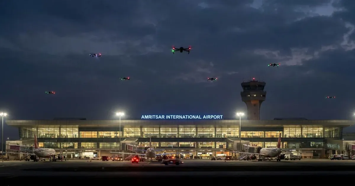 अमृतसर एयरपोर्ट पर ड्रोन दिखने के बाद हाई अलर्ट, सात उड़ानें डायवर्ट