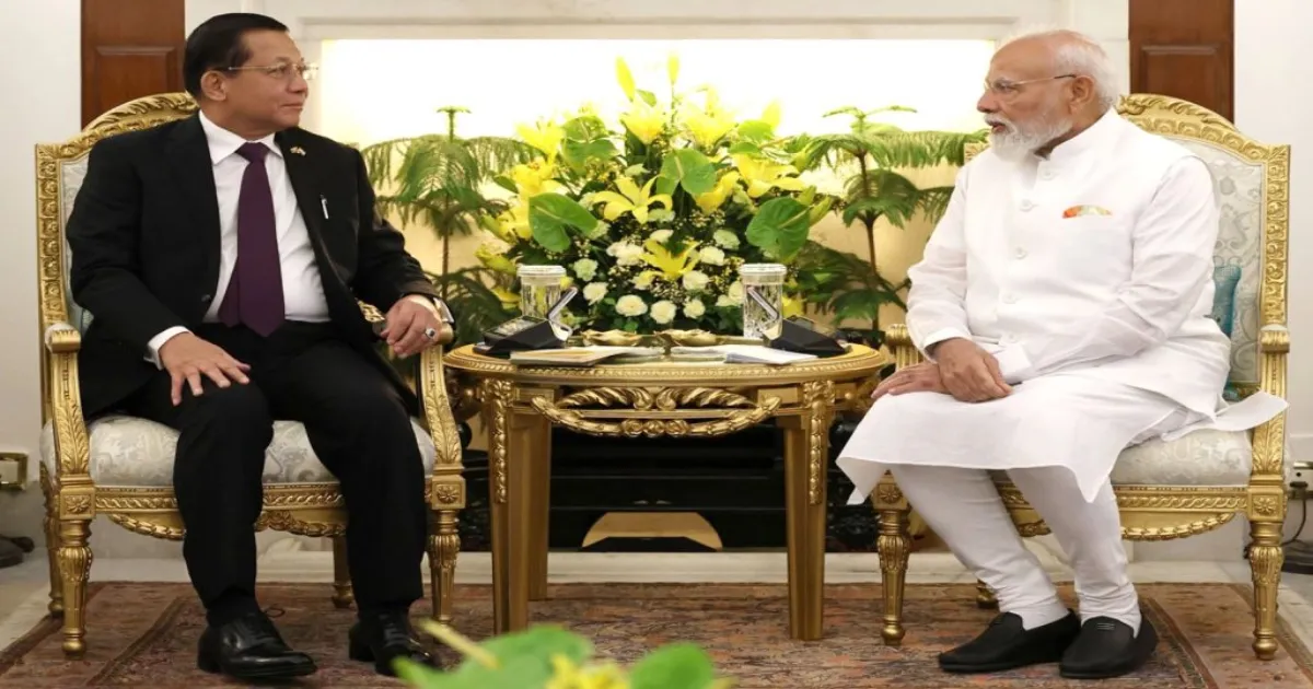 प्रधानमंत्री नरेंद्र मोदी और म्यांमार के राष्ट्रपति मिन आंग ह्लाइंग के बीच द्विपक्षीय वार्ता, सहयोग बढ़ाने पर जोर