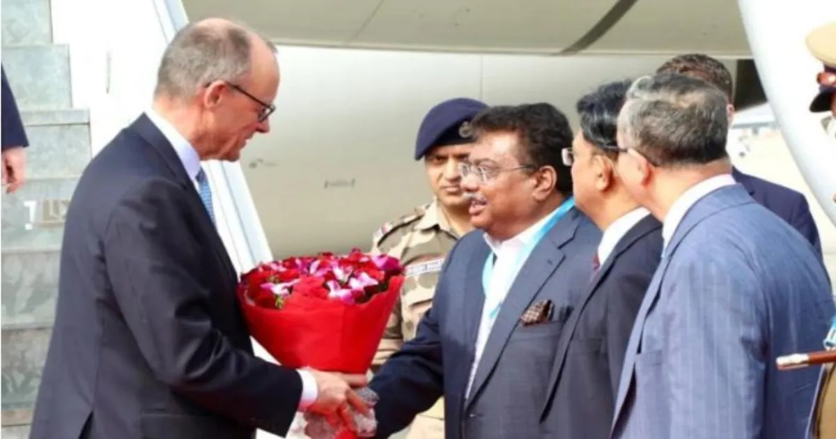 जर्मन चांसलर फ्रेडरिक मर्ज बेंगलुरु पहुंचे, बॉश कैंपस और IISc नैनोसाइंस केंद्र का करेंगे दौरा