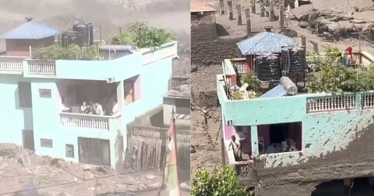 नेपाल की भीषण बाढ़ में लहरों के बीच सुरक्षित बचा घर, बाद में परिवार का हुआ रेस्क्यू; वीडियो वायरल