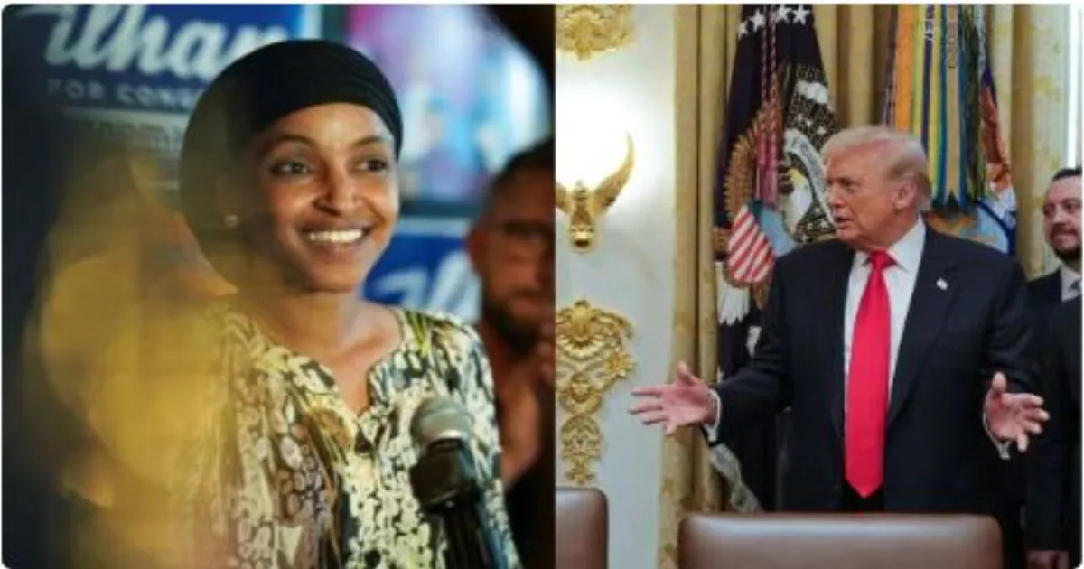 इल्हान उमर पर ट्रम्प का प्रहार: उन्हें बाहर फेंको, वे अमेरिका में अवैध हैं