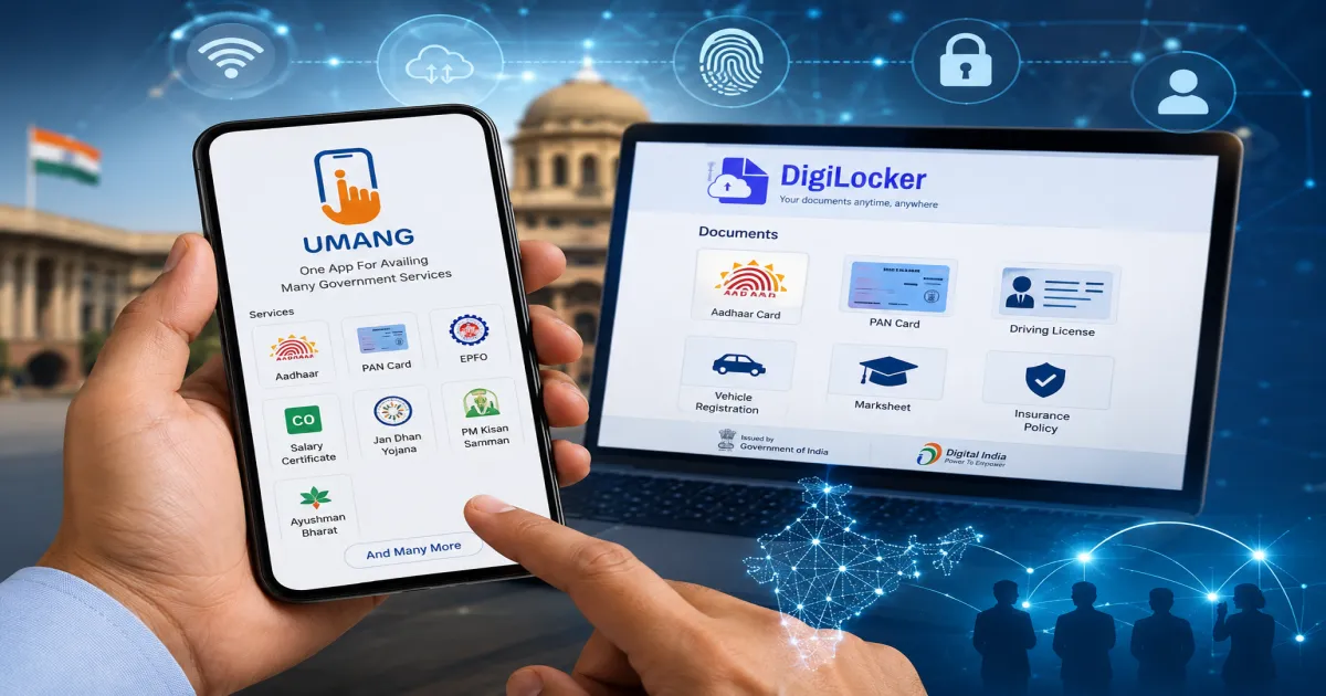 उमंग और डिजिलॉकर के जरिए डिजिटल सार्वजनिक सेवाओं का सरकार ने किया विस्तार