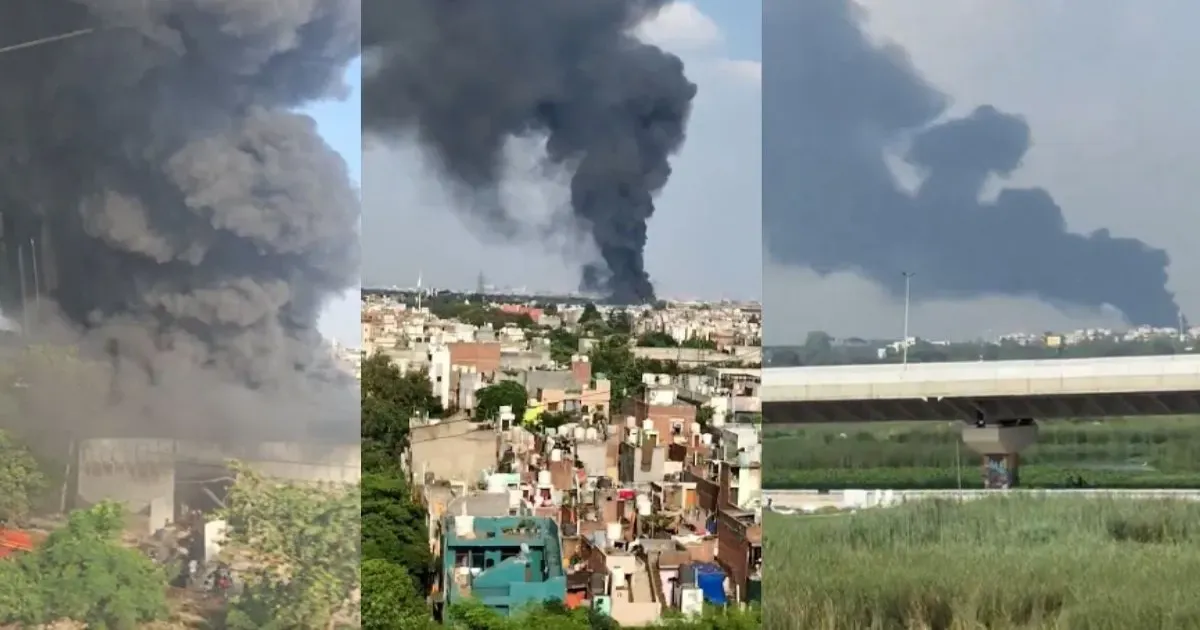 दिल्ली के न्यू अशोक नगर में गोदाम में लगी भीषण आग, 25 से ज्यादा दमकल गाड़ियां मौके पर