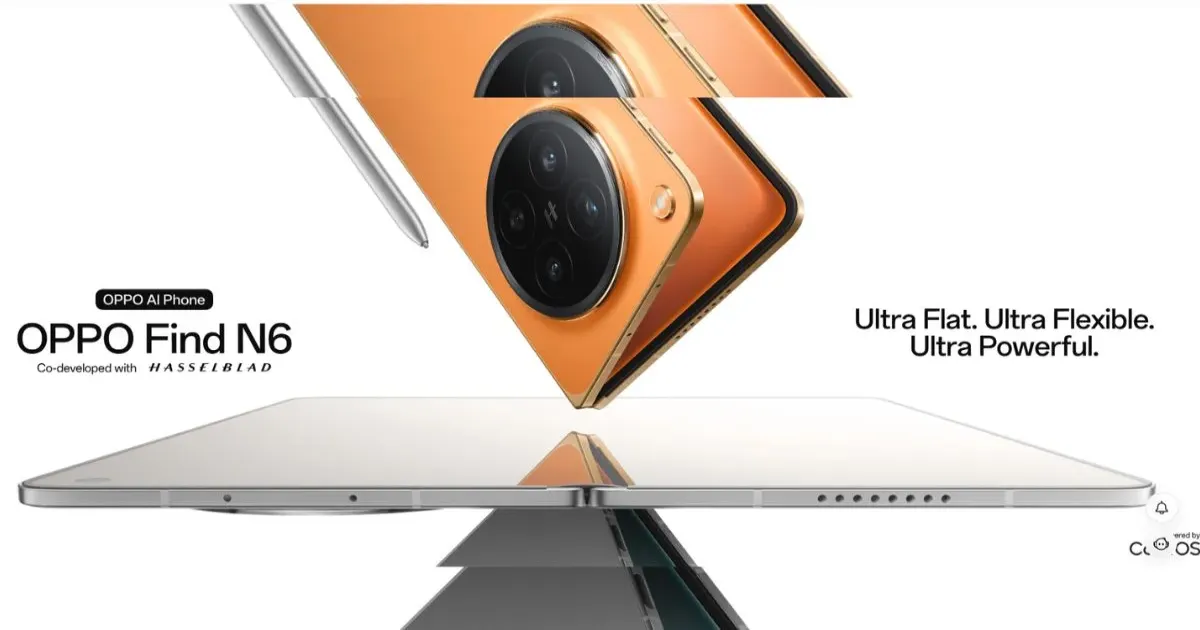 ओप्पो फाइंड N6 लॉन्च: क्रीज़-लेस फोल्डेबल डिस्प्ले, दमदार बैटरी और प्रीमियम फीचर्स