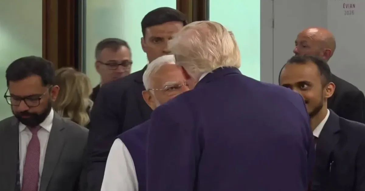 जी7 शिखर सम्मेलन में प्रधानमंत्री नरेंद्र मोदी और डोनाल्ड ट्रंप की मुलाकात, 16 महीने बाद हुई आमने-सामने बातचीत
