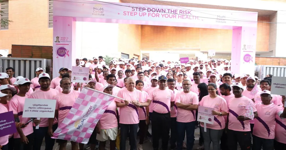 स्तन कैंसर जागरूकता के लिए वॉकाथन में शामिल हुए 1,000 से अधिक प्रतिभागी