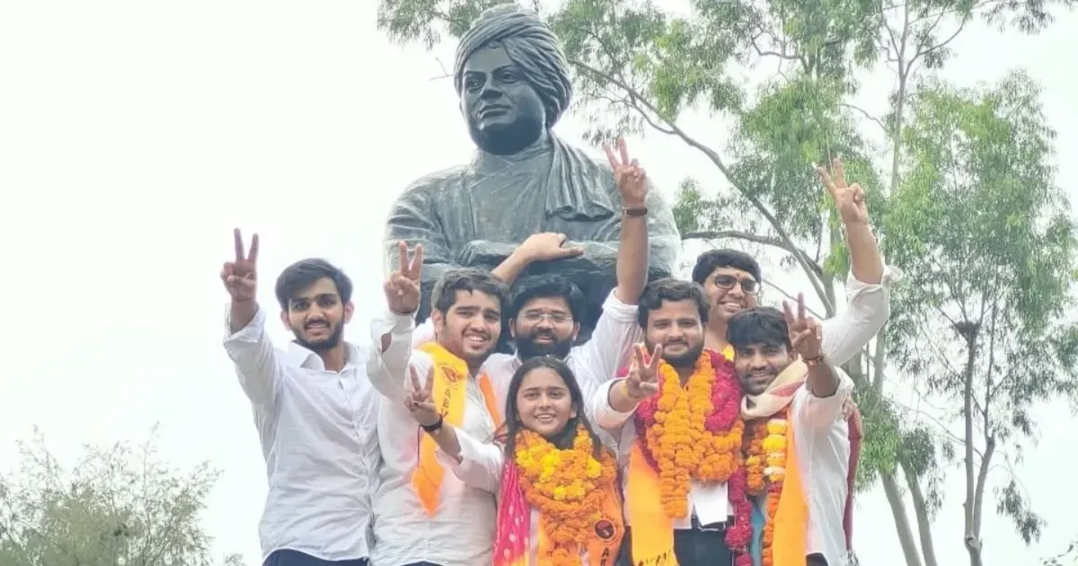 DUSU चुनाव में ABVP का तीन पदों पर कब्जा, यश डबास अध्यक्ष और निर्दलीय दीपांशु शौकीन उपाध्यक्ष चुने गए