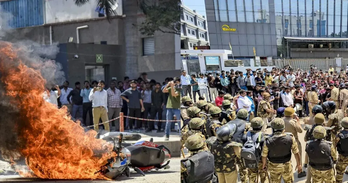 नोएडा में मजदूरों का उग्र प्रदर्शन, वेतन वृद्धि और साप्ताहिक अवकाश पर सरकार से बातचीत जारी