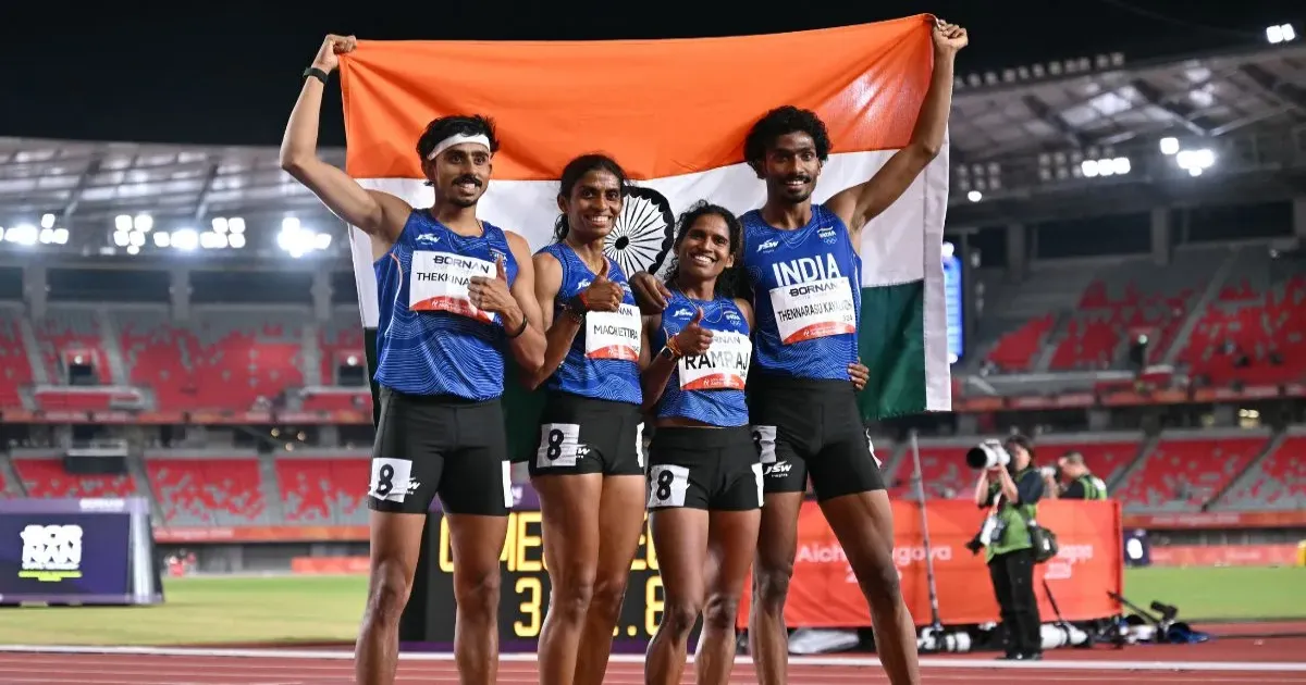 एशियन गेम्स 2026: भारत ने मिश्रित 4x400 मीटर रिले में जीता रजत पदक