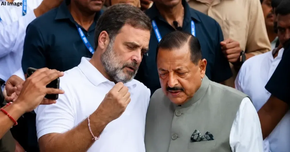 पीएम आवास के बाहर कांग्रेस के धरने के बीच राहुल गांधी से मिले केंद्रीय मंत्री जितेंद्र सिंह