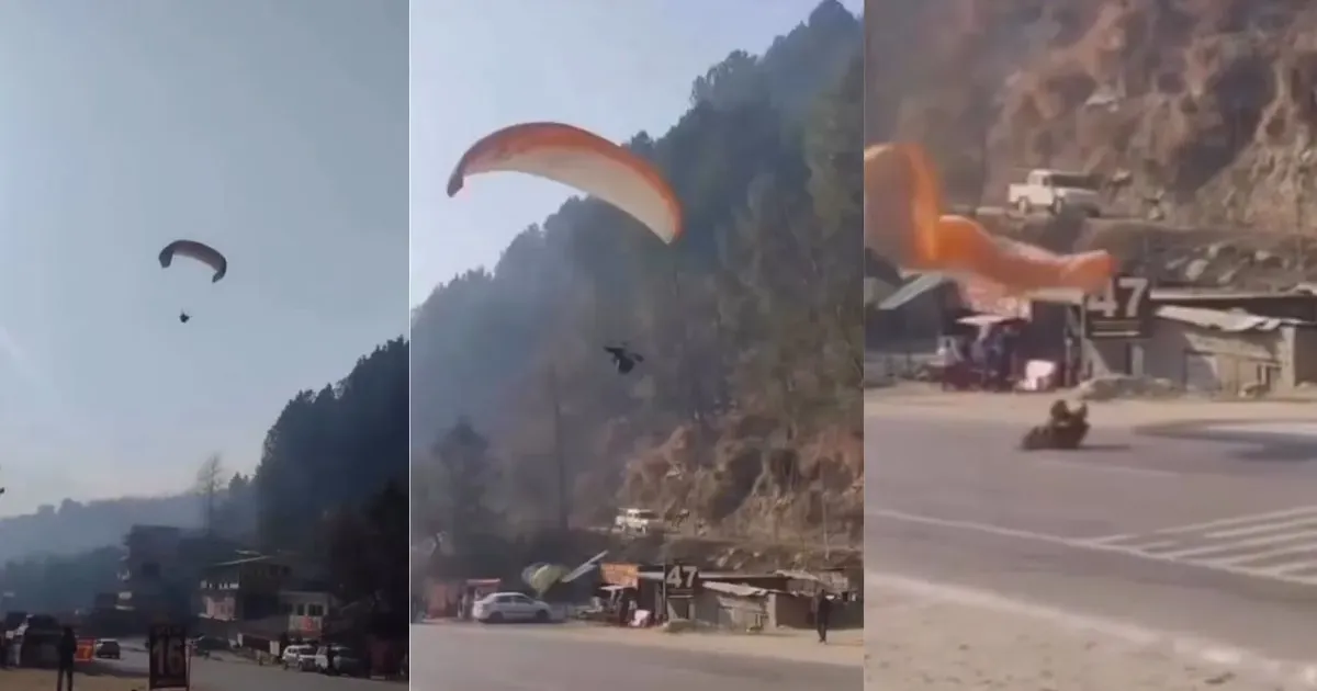 कुल्लू में पैराग्लाइडिंग हादसा: संतुलन बिगड़ने से युवक हाईवे पर गिरा