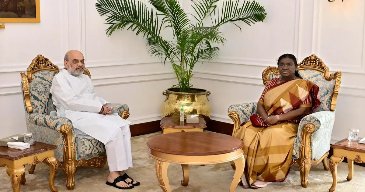 पीएम मोदी के बाद अमित शाह ने राष्ट्रपति मुर्मू से की मुलाकात