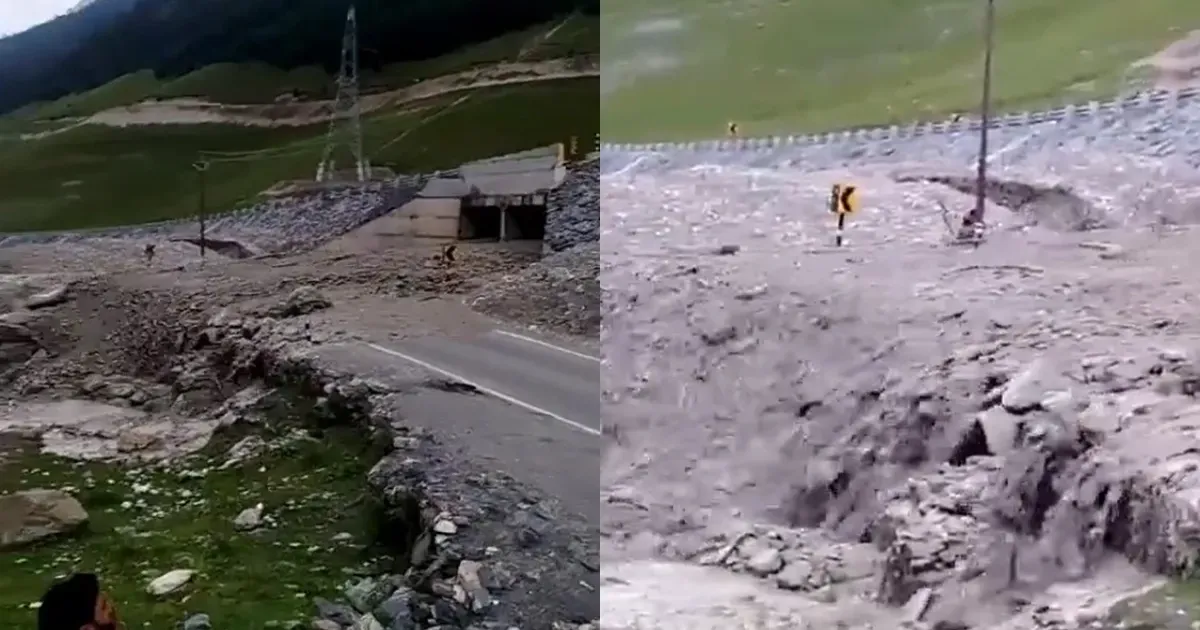 सोनमर्ग के रंगा मोड़ में बादल फटा, श्रीनगर-लेह हाईवे पर भूस्खलन से मचा हड़कंप