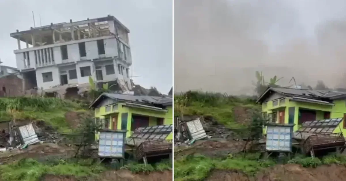 नागालैंड में भूस्खलन से सरकारी भवन भरभराकर गिरा, कुछ ही सेकंड में ढह गई इमारत