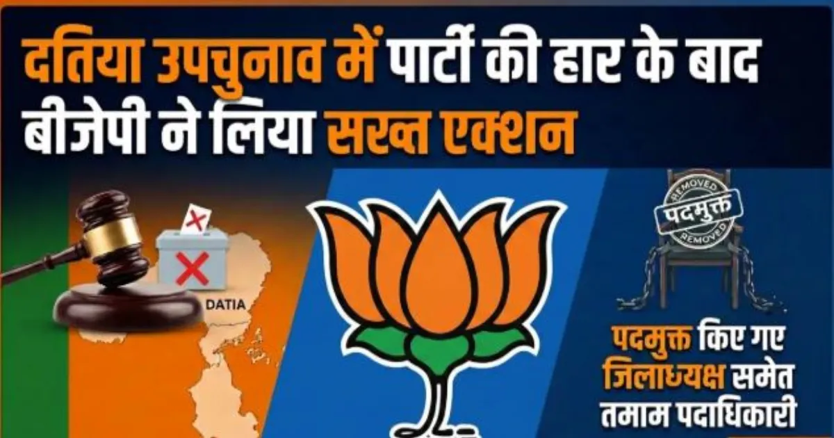 दतिया उपचुनाव में हार के बाद बीजेपी का बड़ा एक्शन, जिले की पूरी संगठनात्मक संरचना भंग