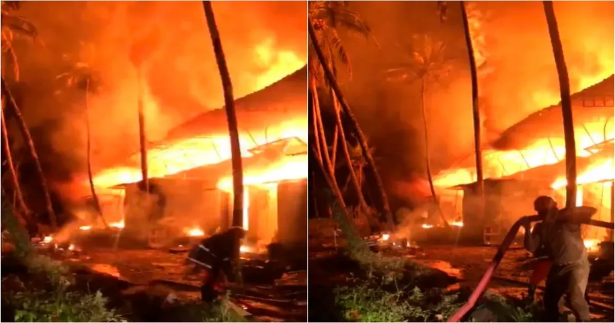 केरल के कोझिकोड की तेल फैक्ट्री में भीषण आग, लाखों रुपये का सामान जलकर राख