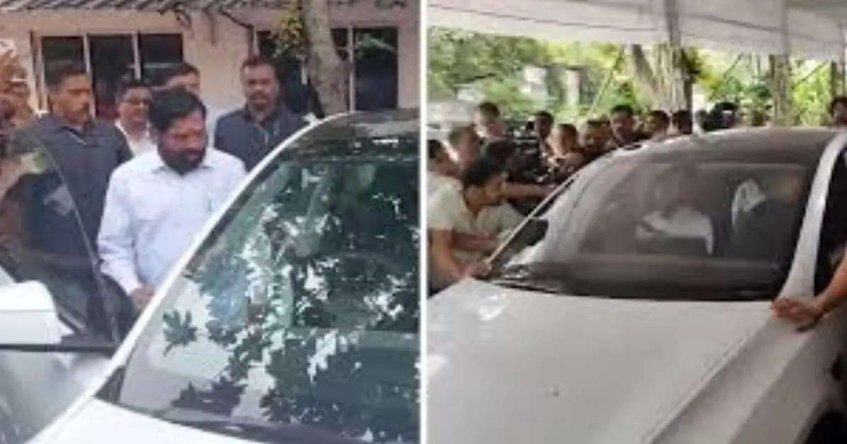 eknath-shinde-drives-tesla-to-maharashtra-assembly